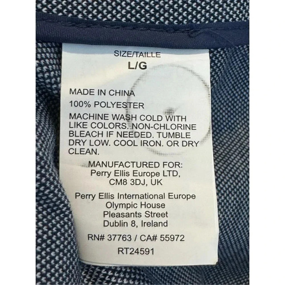 Perry Ellis Sport Jacket Blazer L Blue Notch Lapel Pocket Single Breasted Cotton - Picture 8 of 9